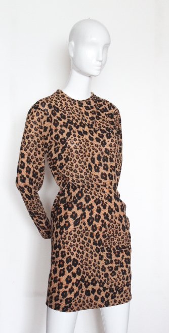 Yves Saint Laurent Leopard Print Dress, ca. 1990's (1 of 4)