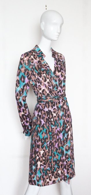 Diane Von Furstenberg Leopard Print Wrap Dress,2000's (1 of 4)