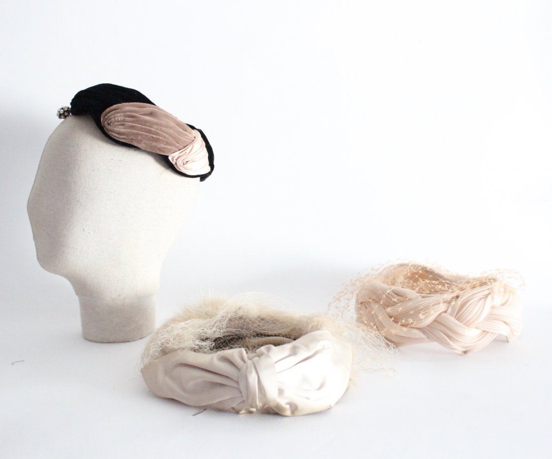 3 Circle Fascinator Hats, ca.1950's (1 of 2)