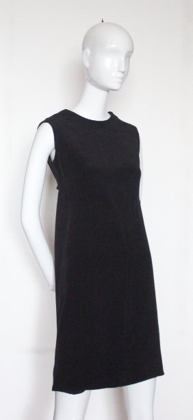 Balenciaga Haute Couture Black Silk Dress, 1960's: Balenciaga Eisa Haute Couture Silk "Little Black Dress", 1960's.