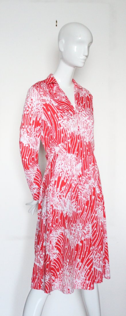 Diane Von Furstenberg Red & White Dress, ca. 1970's (1 of 3)