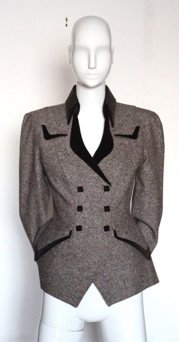 Thierry Mugler Brown Tweed Jacket, ca. 1980's (1 of 3)