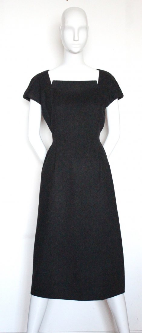 Christian Dior Haute Couture Gray Dress, F/W 1955 (1 of 5)