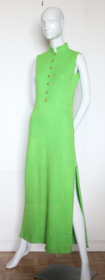 St. John Knits Green Maxi Dress, ca. 1970's (1 of 4)