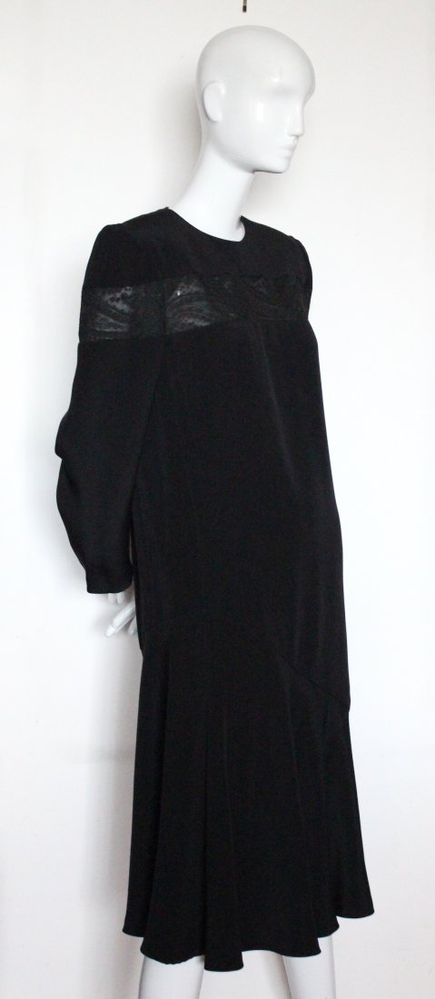 Andre Laug Haute Couture Silk & Lace Dress ca.1980's (1 of 4)