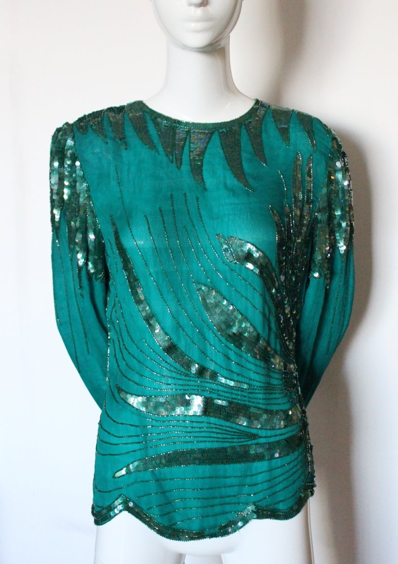 Scala Milano Paris LA Embroidered Blouse, ca.1980's (1 of 3)