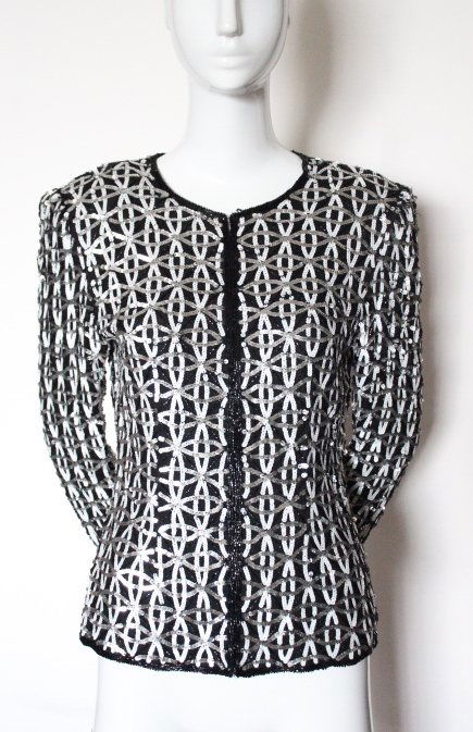 Saks Fifth Avenue Sequined Evening Jacket,ca.1980's (1 of 2)