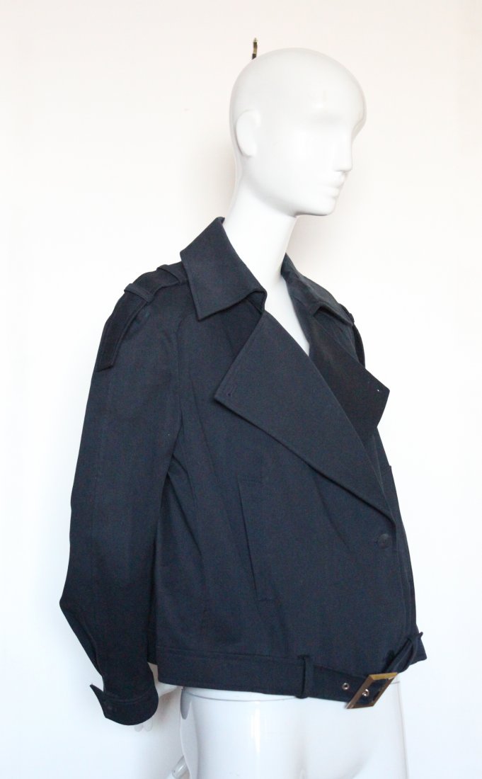 Thierry Mugler Couture Navy Cotton Jacket, ca. 1990's (1 of 5)