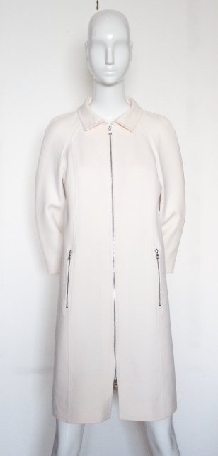 Courreges Paris Beige Wool Coat, ca. 2000's (1 of 6)