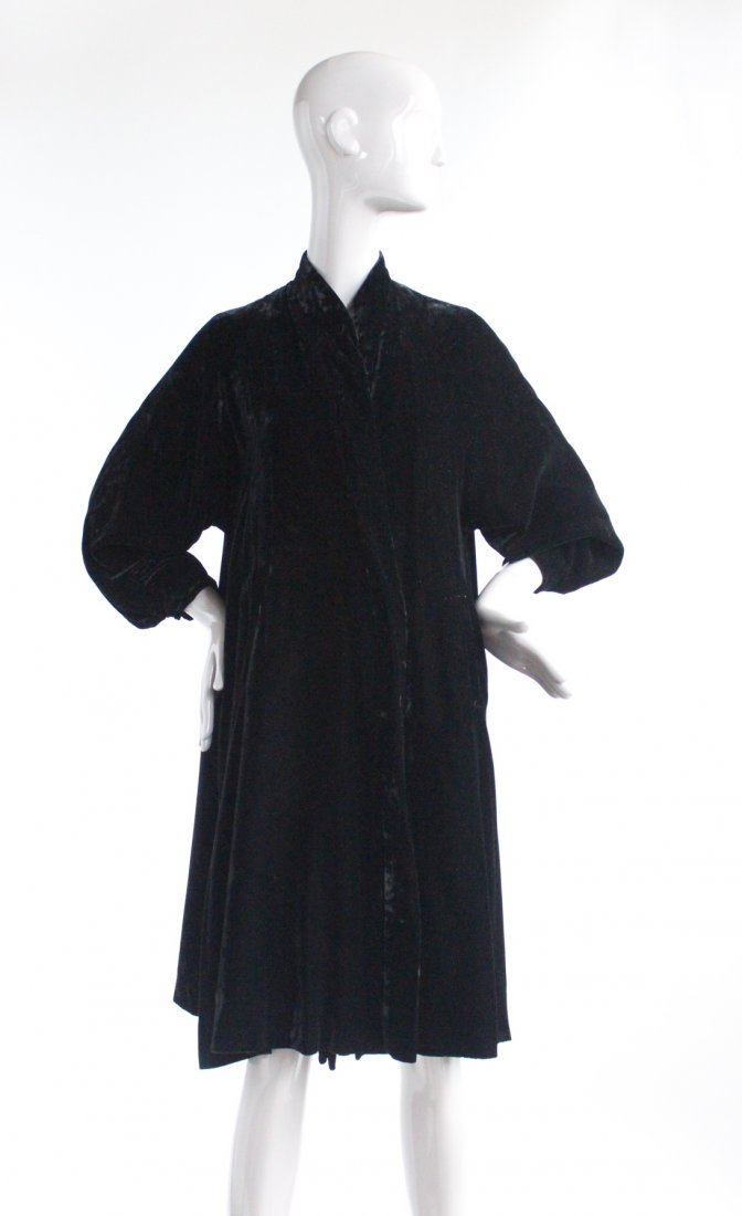 Mademoiselle Coats Inc. Black Opera Coat, ca. 1940's (1 of 3)