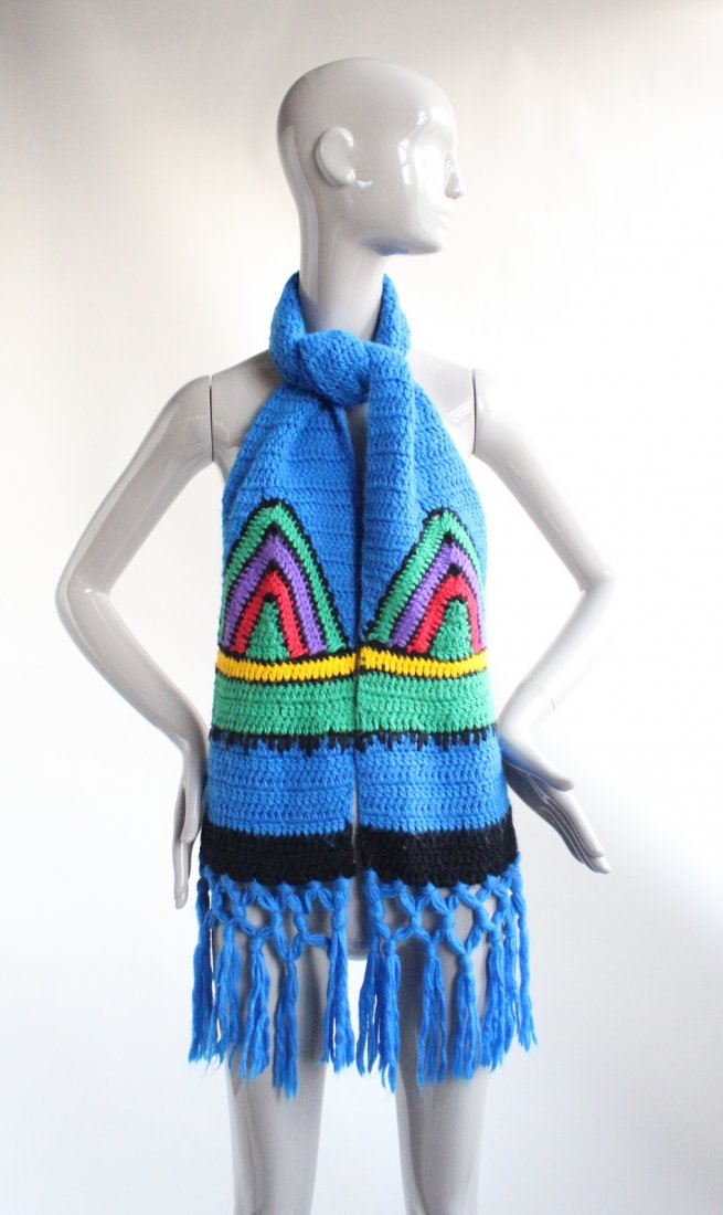 Giorgio di Sant'Angelo Hand Knit Scarf, ca. 1960's-70's (1 of 2)