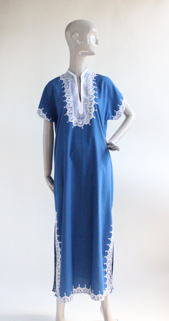 Boutique Marrakech Blue Caftan, ca. 1970's (1 of 4)