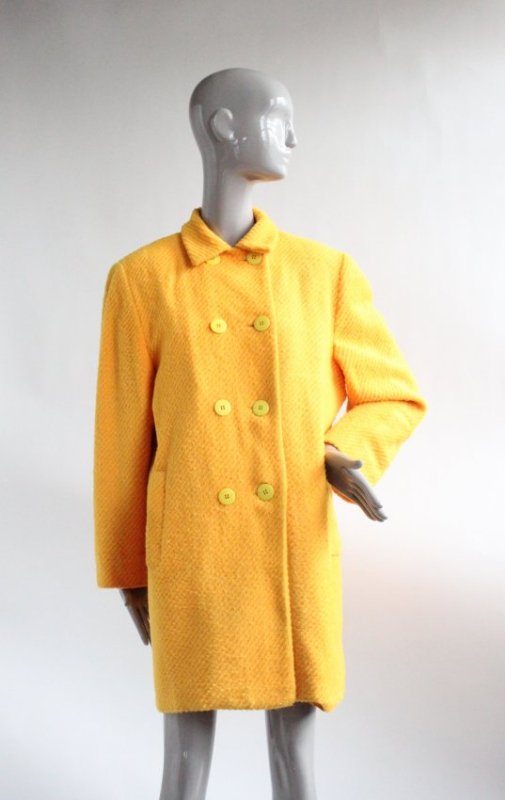 Stephen Sprouse Yellow Wool Coat, ca. 1988 (1 of 3)
