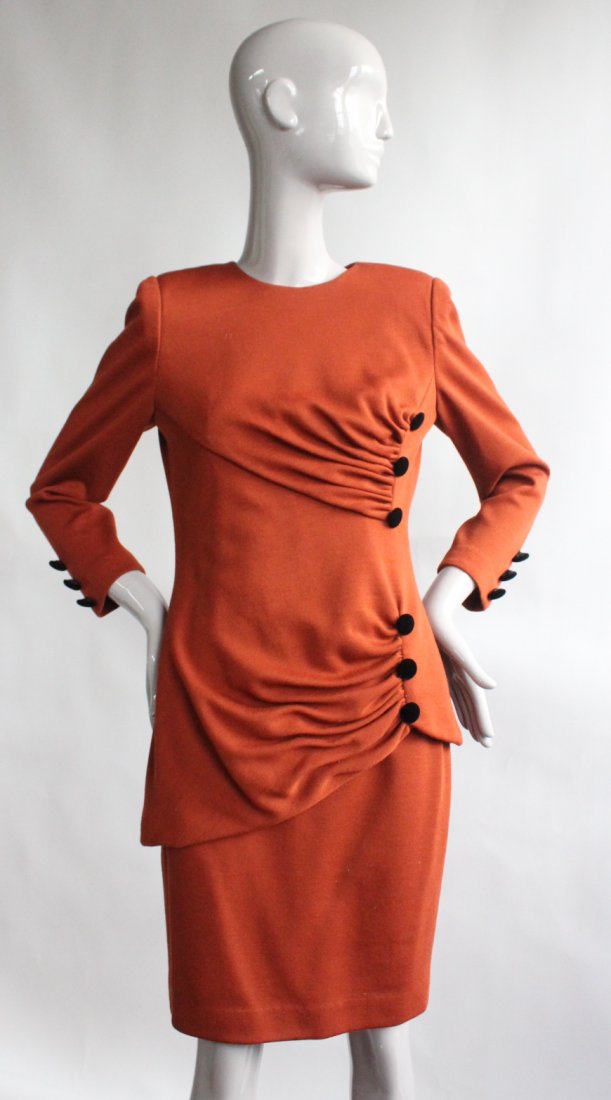 Pierre Balmain Cinnamon Wool Knit Suit, ca. 1990's (1 of 3)