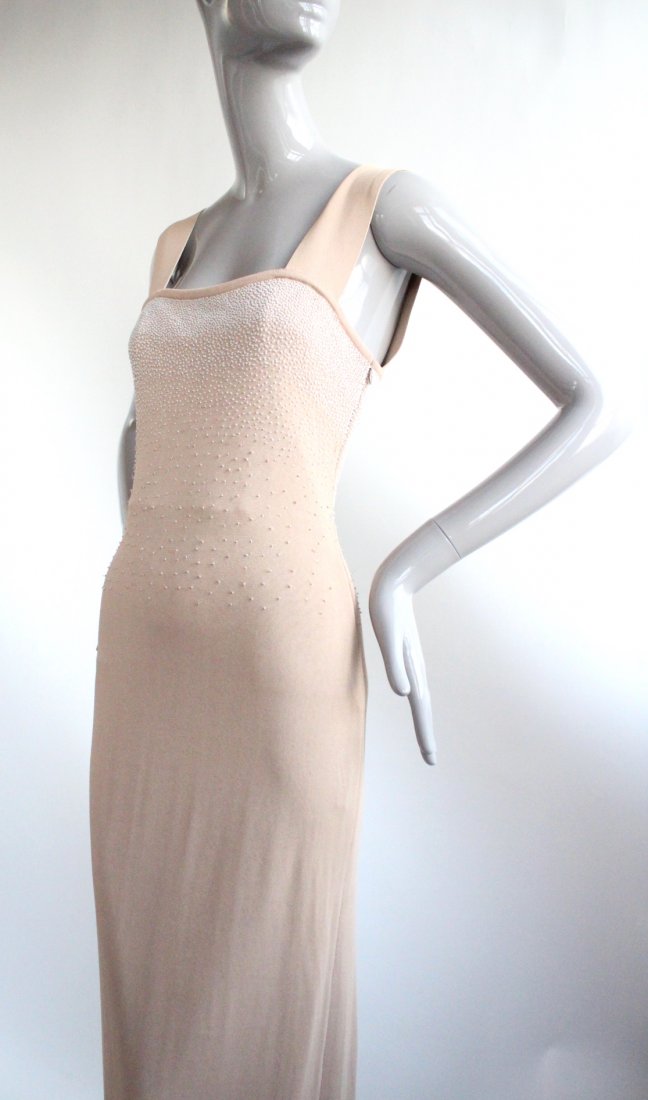 Herve Leger Paris Beaded Knit Dress, ca. 1990's: Herve Leger Paris Beaded Knit Dress, ca. 1990's. Made in France, size small.