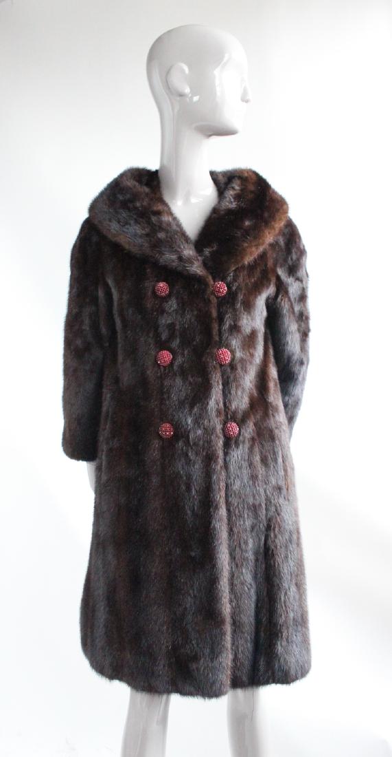 Christian Dior Brown Mink Fur Coat, ca. 1960's (1 of 3)