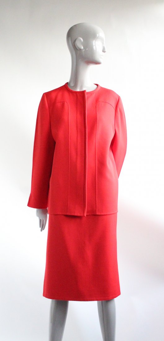 Andre Laug Couture Red Wool Suit, ca. 1970's (1 of 4)