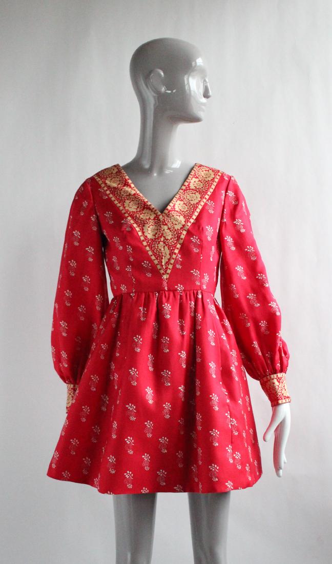 Chester Weinberg Red Silk Mini Dress, 1960s (1 of 4)