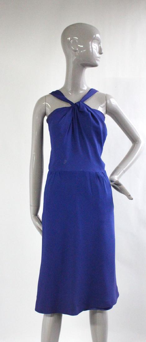 Pierre Cardin Demi Couture Purple Dress, 1970's: Creation Pierre Cardin Paris Demi Couture Purple Dress, ca. mid 1970's