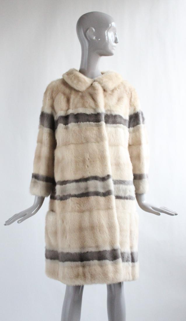 Christian Dior Ivory & Gray Mink Fur Coat, ca. 1960's (1 of 5)