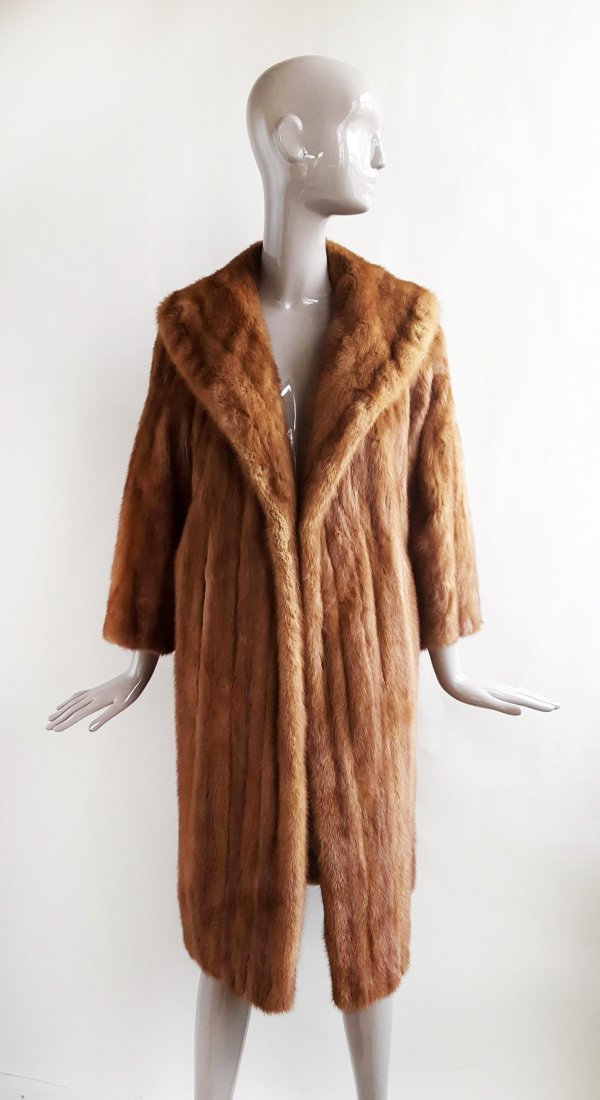 Brown Mink Fur Coat, ca. 1960's: Brown Mink Fur Coat, ca. 1960's.
