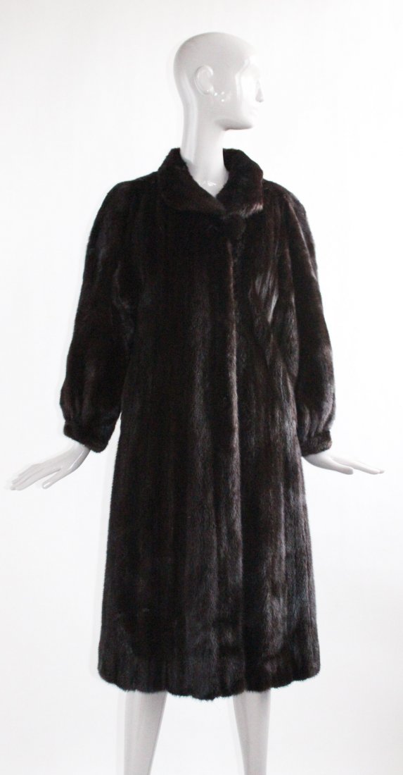 Givenchy Dark Brown Mink Fur Coat, ca. 1980's (1 of 4)