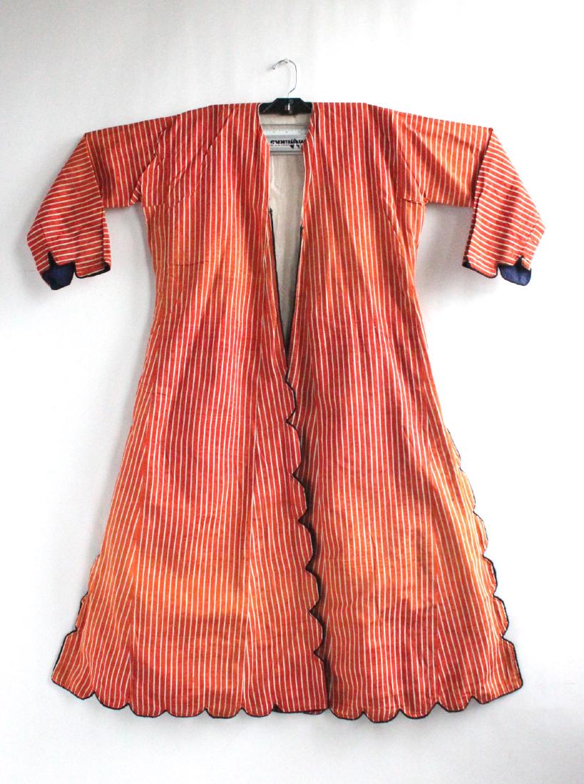 Turkish Red & White Striped Moire Caftan 20th c. (1 of 3)