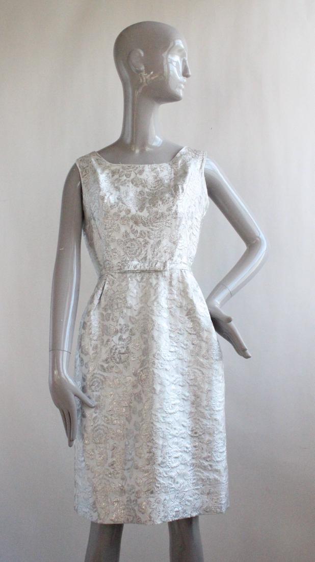Lawrence Original Silver Brocade Dress, 1960's (1 of 3)