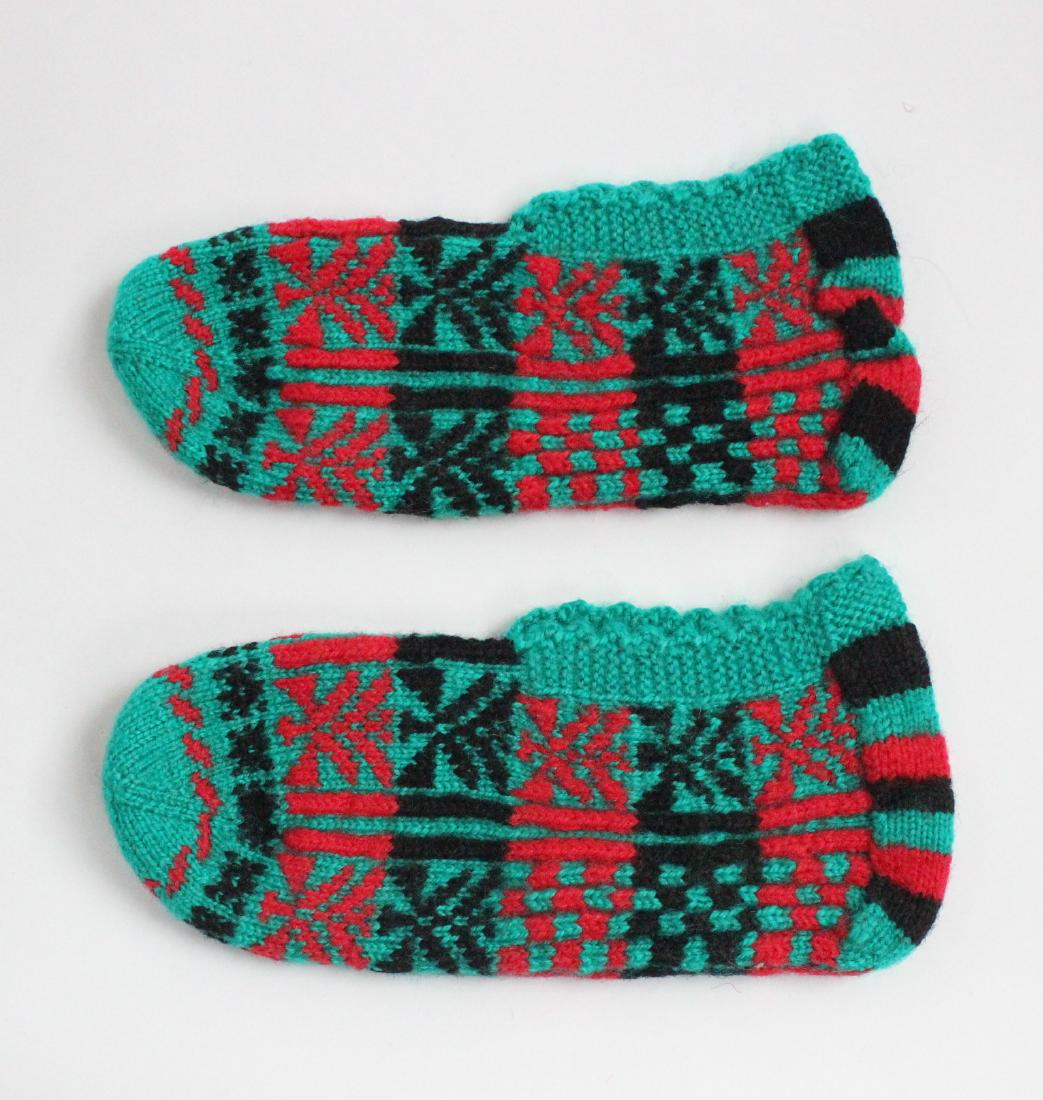 Pair of Vintage Hand Knitted Turkish Slippers (1 of 1)