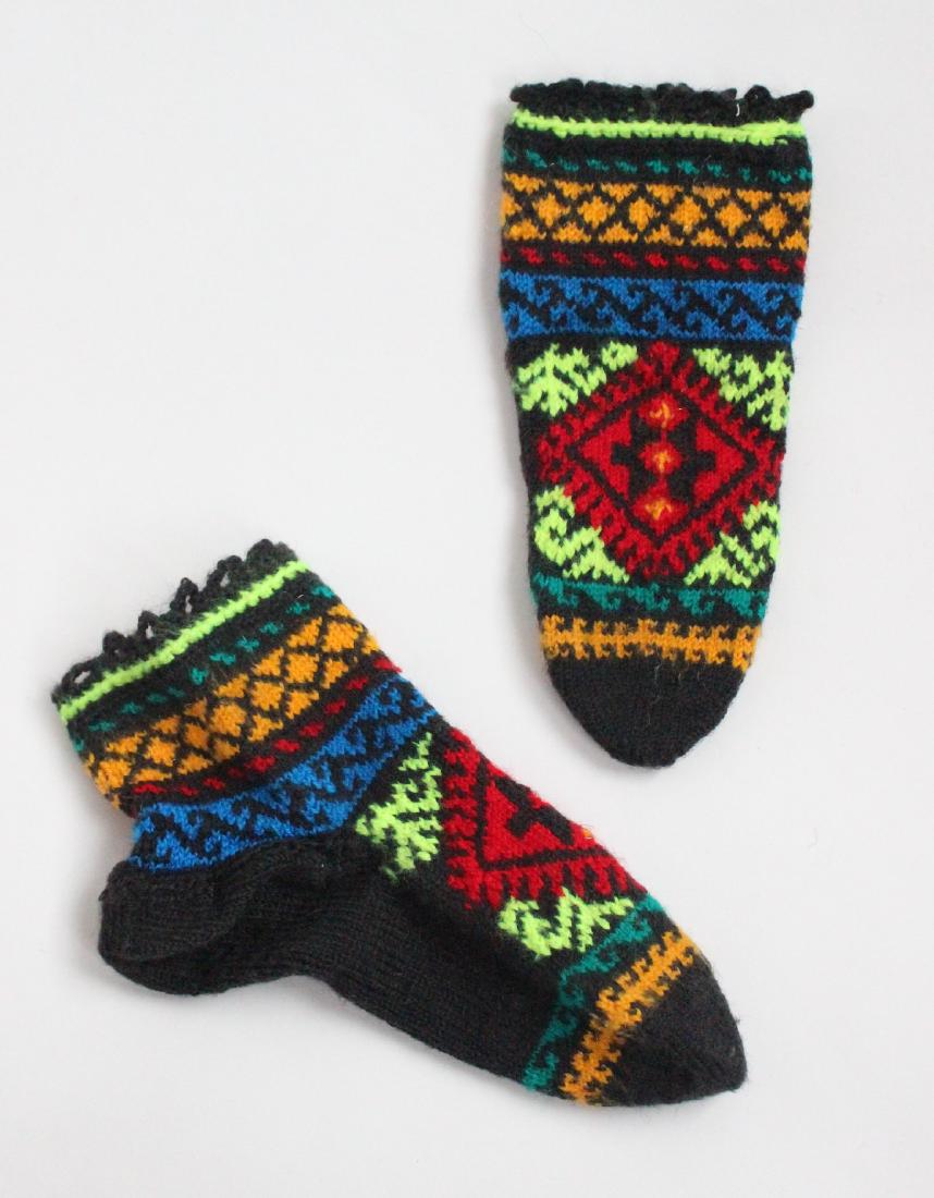 Pair of Vintage Hand Knitted Turkish Socks (1 of 1)