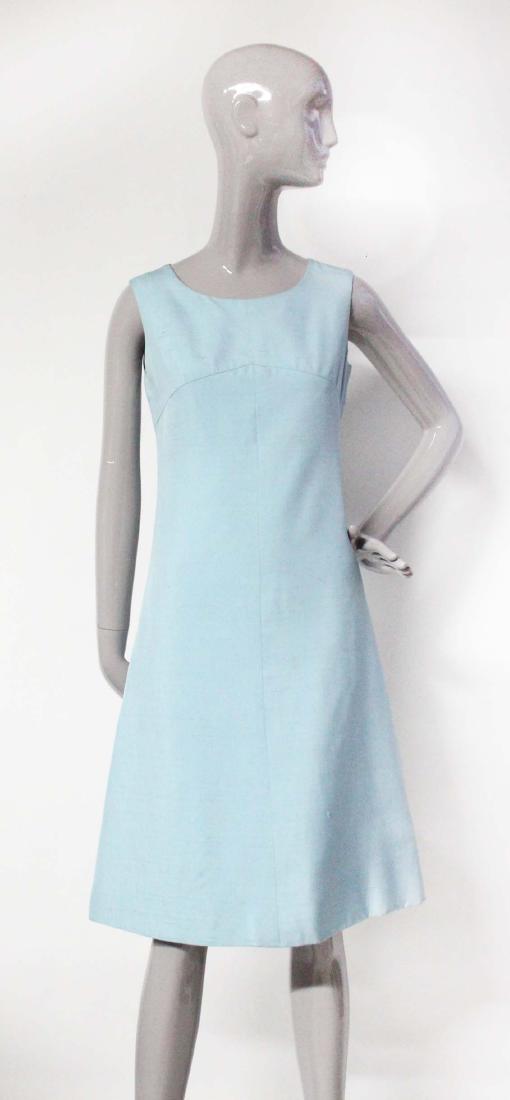 Givenchy Nouvelle Boutique Blue Silk Dress, 1970's (1 of 4)
