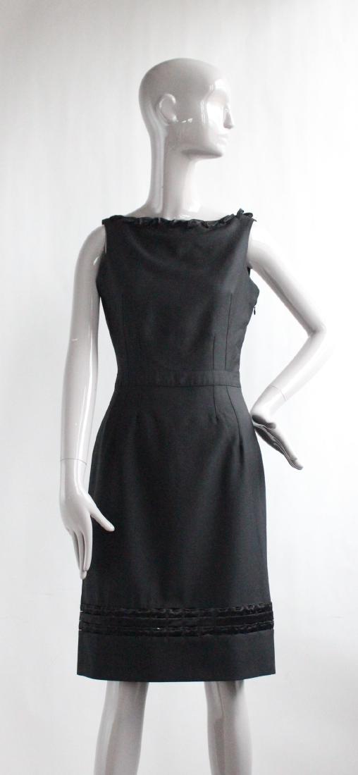 Viktor & Rolf Black Dress, ca. 2008: Viktor & Rolf Black Wool & Silk Dress, ca. 2008. Made in Italy, size 40 IT.