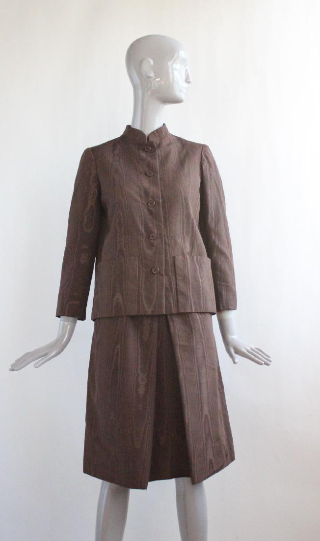 Adele Simpson Brown Moire Suit, ca. 1970's (1 of 3)