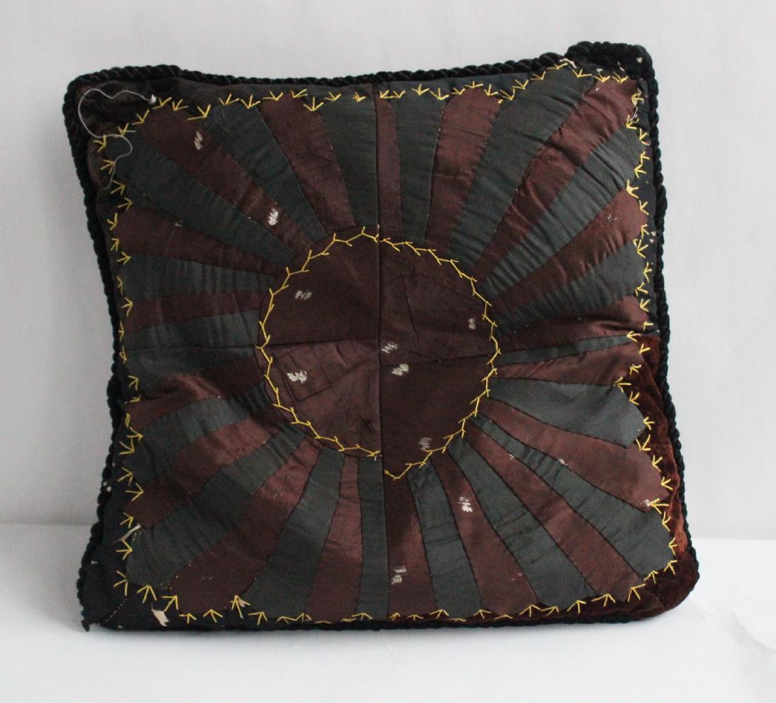 Antique Silk Quilt Feather Pillow (1 of 2)