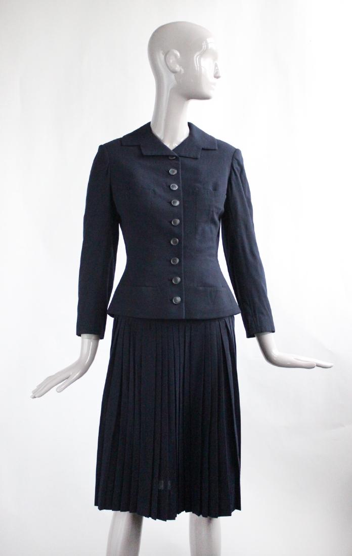 Jean Desses Navy Blue Suit, 1950's (1 of 4)