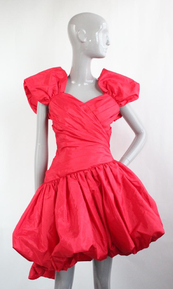 Neiman Marcus Red Taffeta Dress, 1980's (1 of 3)