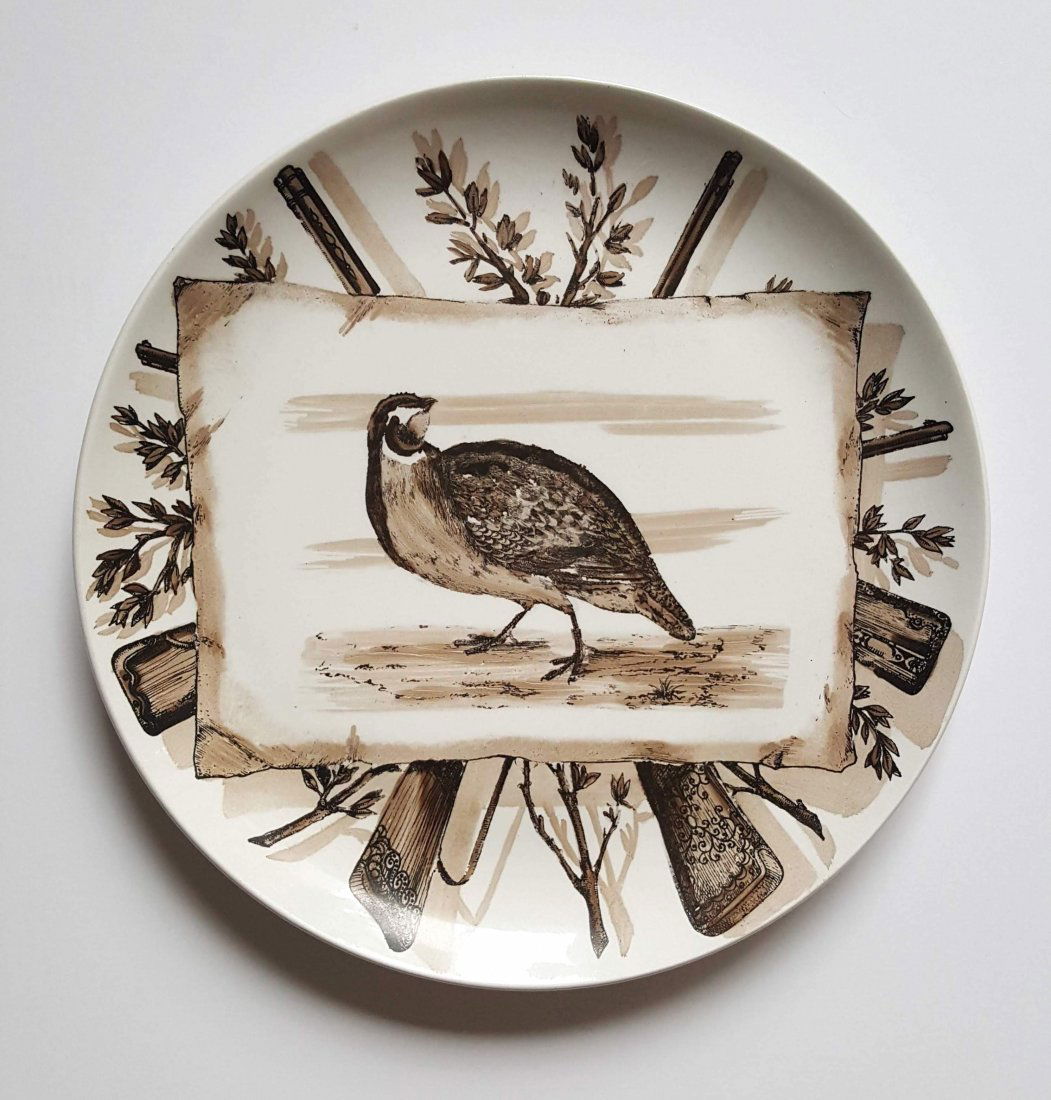 Fornasetti Milano Caccia #9 Hunting Ceramic Plate, 1955 (1 of 2)