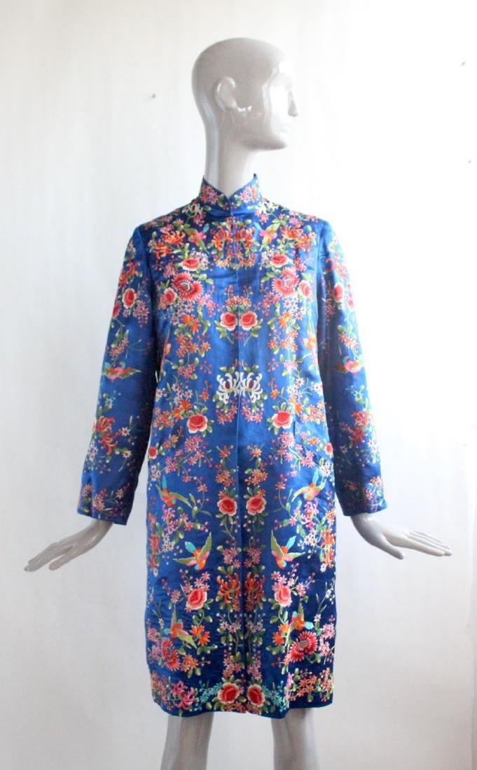 Plum Blossom Chinese Embroidered Coat , 1960's (1 of 4)