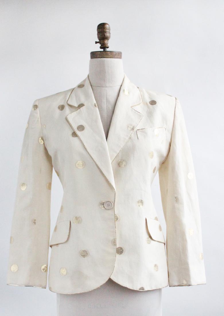 Jacqueline de Ribes Boutique Ivory Jacket, ca.1980's: Jacqueline de Ribes Boutique Ivory Jacket, ca.1980's