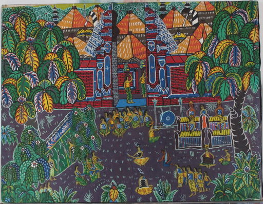 Oil On Canvas Ubud Bali Village Painting Ca 1970 Jul 28 2019 Hoboken Auctions In Nj