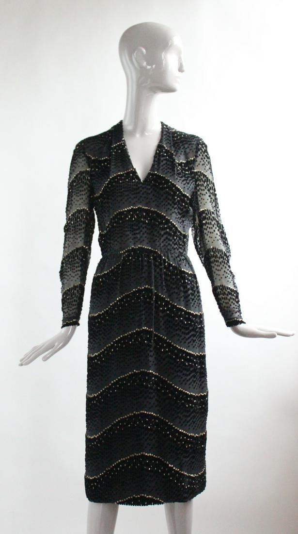 Givenchy Demi Couture Silk & Lurex Dress, ca. 1970s (1 of 4)