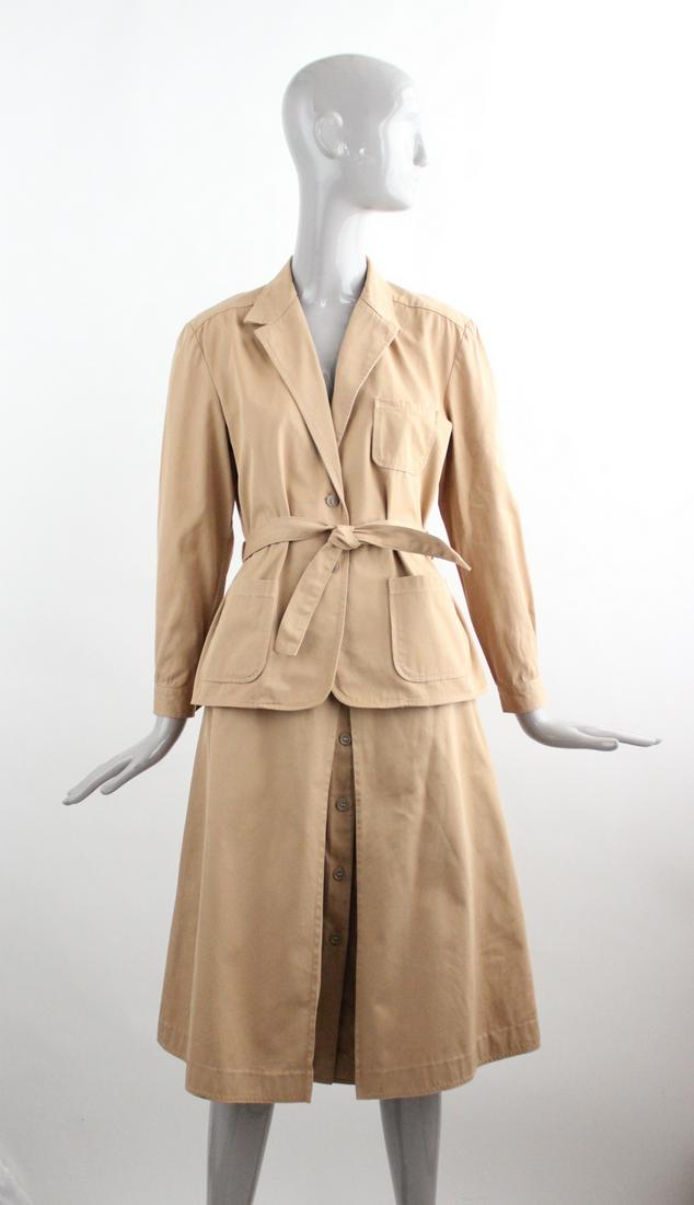 Saint Laurent Rive Gauche Khaki Safari Suit, 1970's (1 of 6)