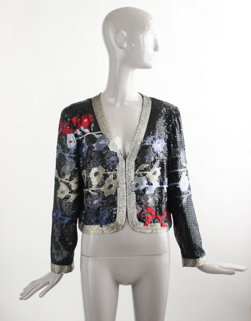 Chloe by Karl Largerfeld Embroidered Jacket, early: Chloe by Karl Largerfeld Embroidered Jacket, early 1980s. Made in France. Embroidery was possibly made by Lesage.