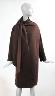 Christian Dior Haute Couture Brown Wool Coat, F/W 1954: Christian Dior Haute Couture Brown Wool Coat, F/W 1954.