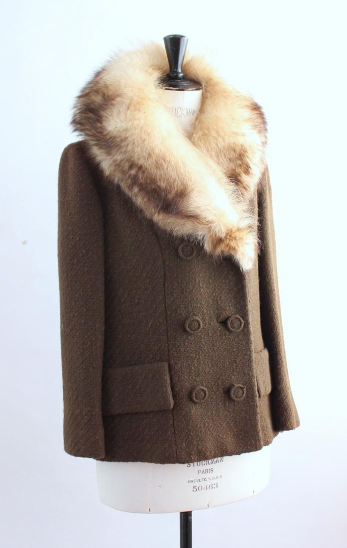 Saks Fifth Avenue Coat with Fur Collar, ca. 1970's (1 of 4)