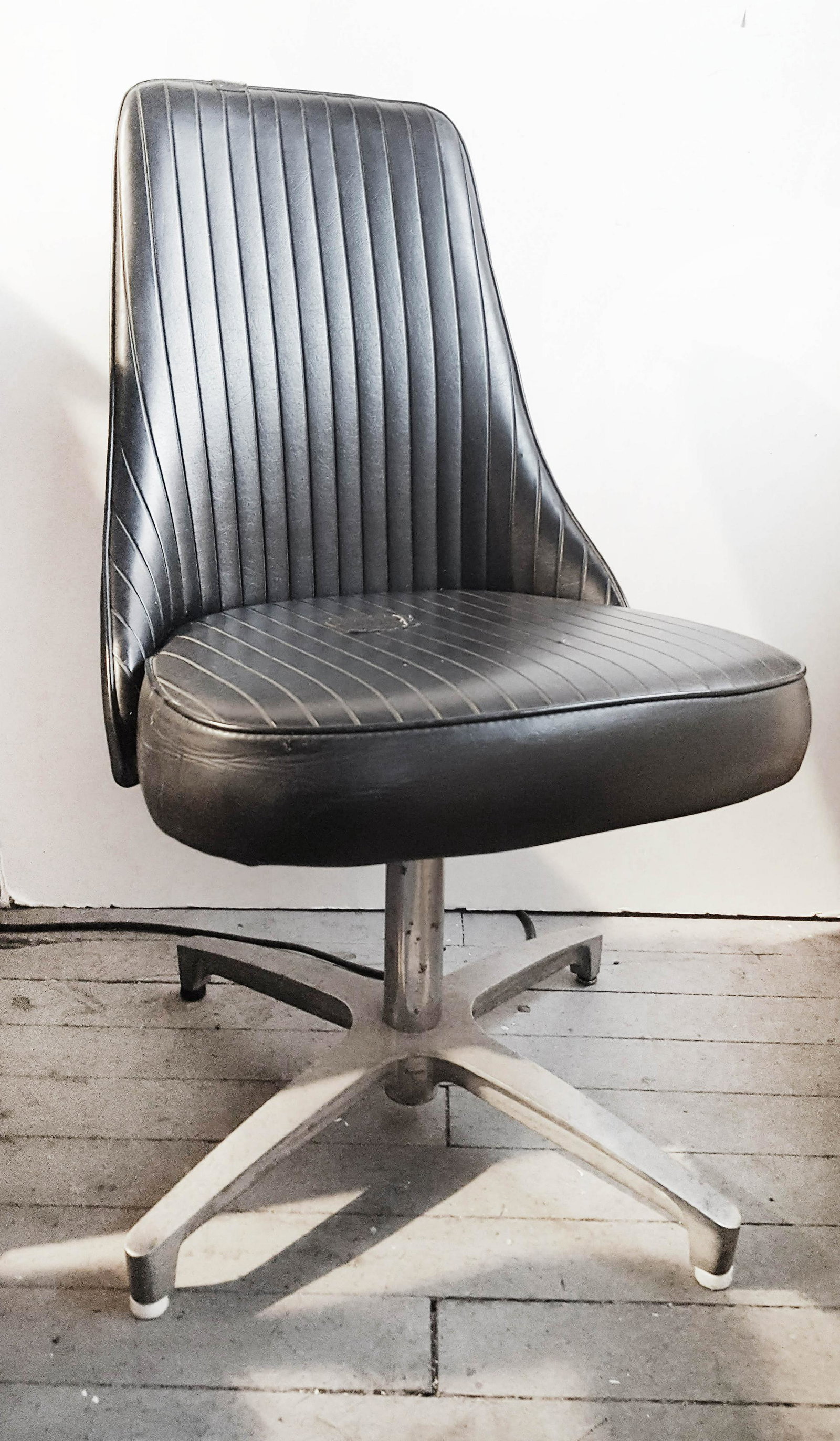 Chrome Craft Car Seat Black Vinyl Chair, 1967 (1 of 3)