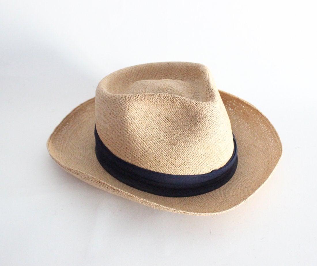John Davis 5th Avenue Panama Hat, ca. 1950's: John Davis New York Panama Hat. Marked "John Davis Fifth Avenue New York / Disney Registered New York Genuine Panama / Linette Panama" Sz 7. ca. 1950's
