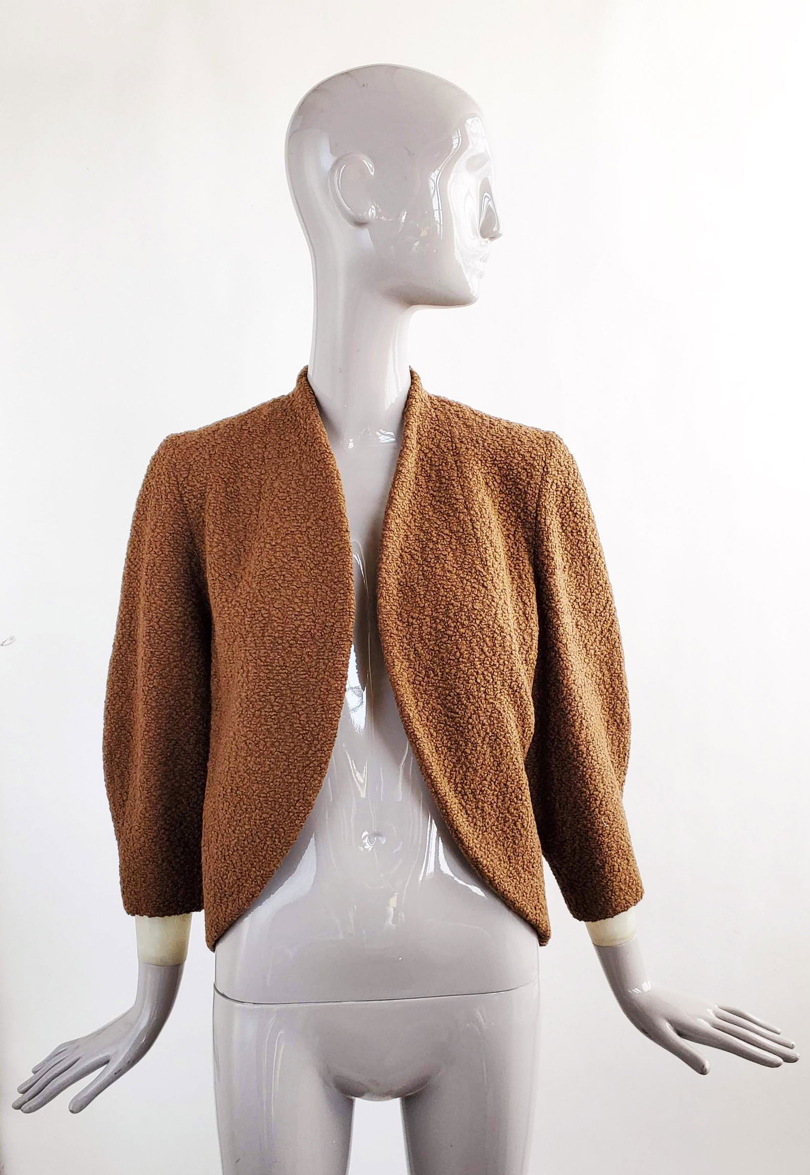 Forstmann Brown Boucle Wool Jacket, ca. 1940s (1 of 3)