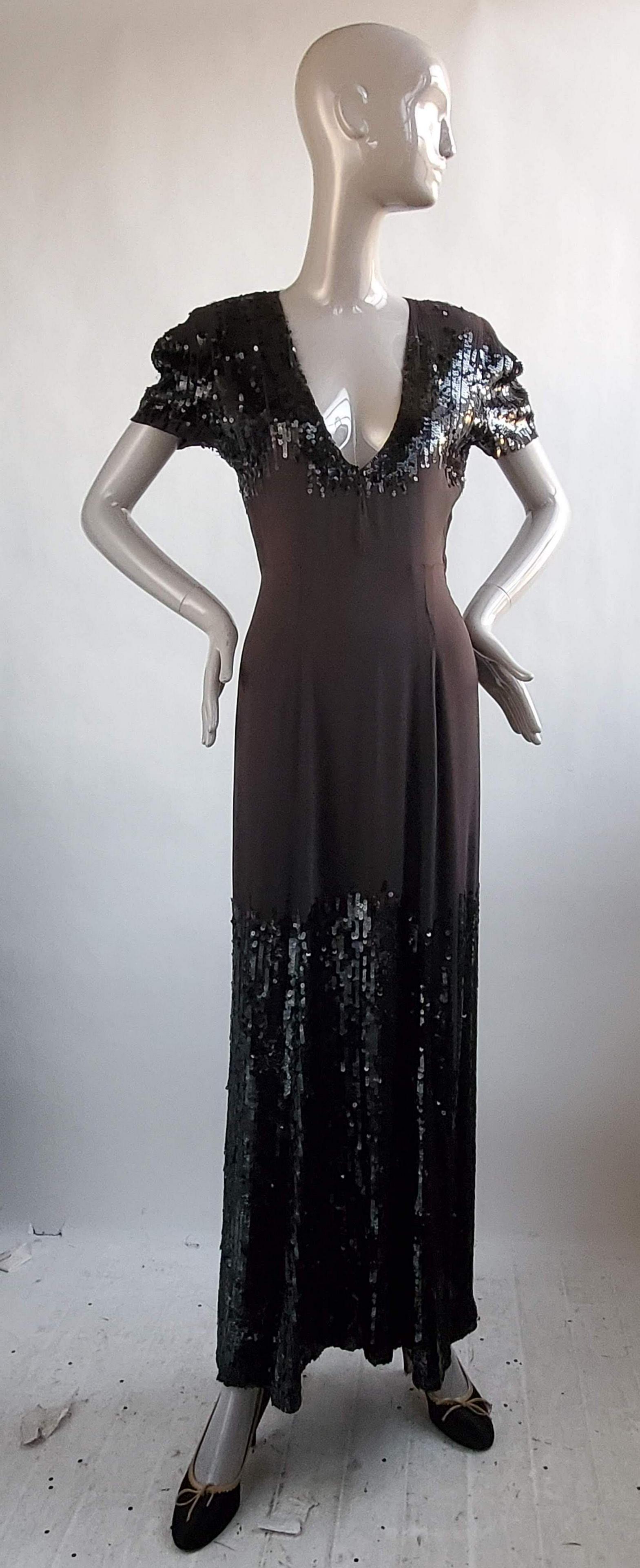 1940's Sequined Evening Dress (1 of 5)