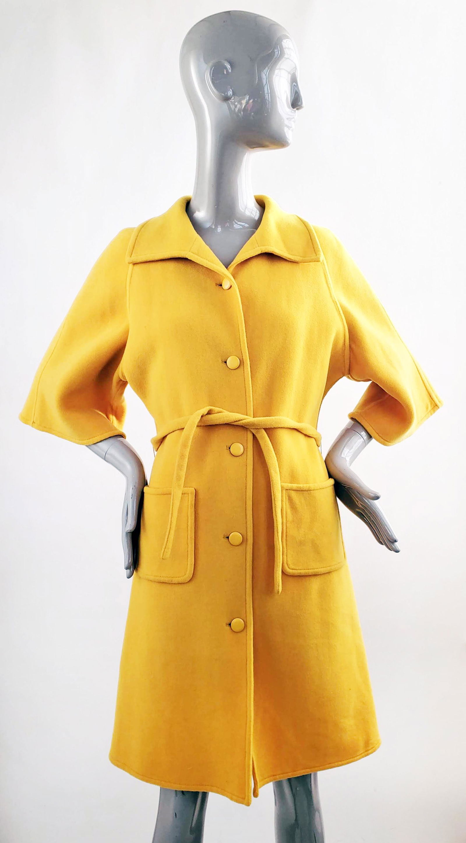 Emanuel Ungaro Yellow Wool Coat, ca. 1960s (1 of 2)